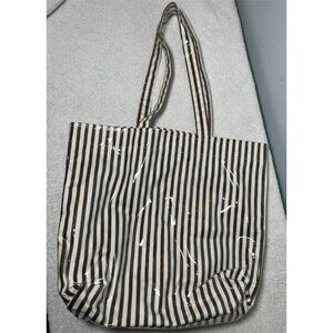 Vintage Henri Bendel Striped Laminated Tote Bag